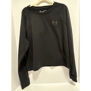 Under Armour Crewneck Cropped Sweatshirt Black Loose Women's XL